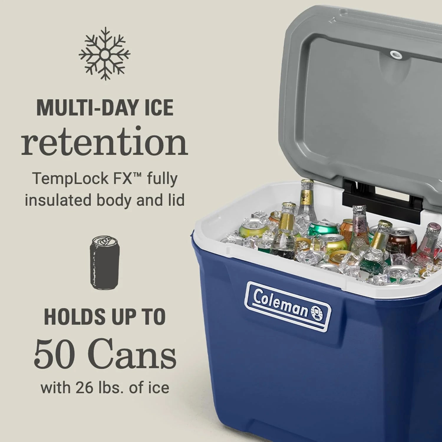 Coleman Insulated Portable Rolling Cooler with Wheels, Leak-Proof Outdoor Hard Cooler, Keeps Ice for Up to 5 Days, 100 Quart