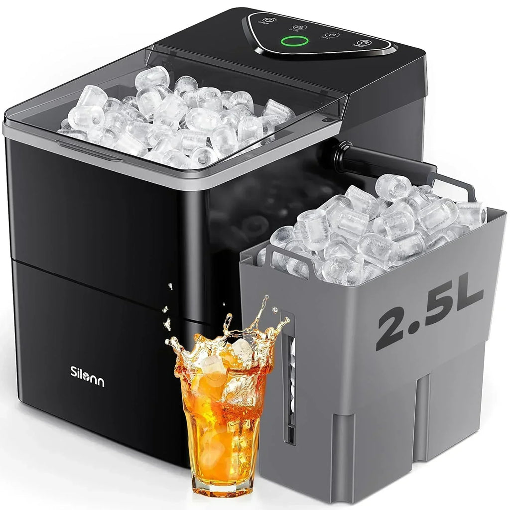 Silonn Countertop Ice Maker Expanding Ice Basket 9 Cubes Ice Basket Self-Cleaning Ice Maker