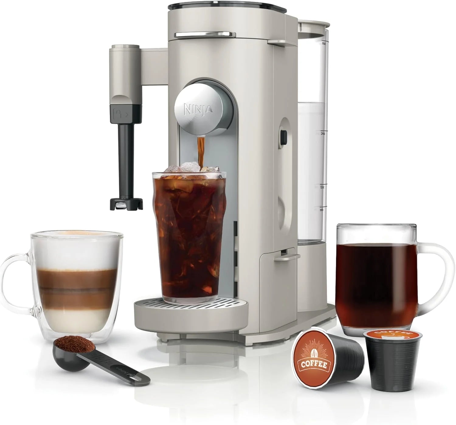 Ninja Pod & Grounds Single-Serve Coffee Maker 56-oz. Reservoir Stone PB051ST