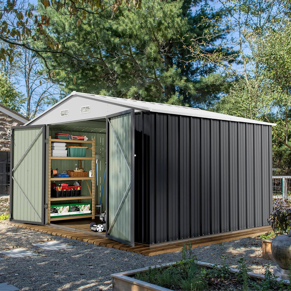 Devoko Outdoor Storage Shed 5 x 3 FT Lockable Metal Garden Steel Anti-Corrosion Storage House