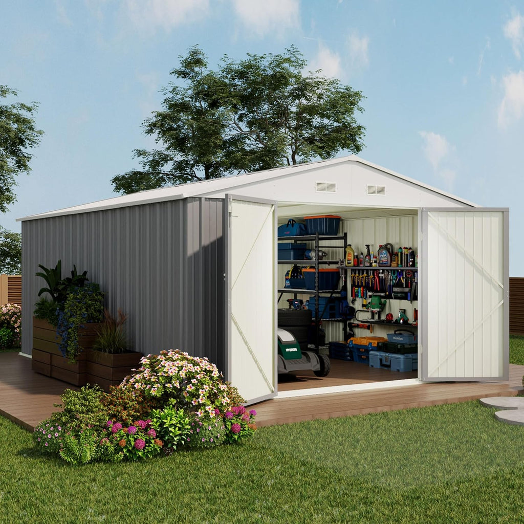 Devoko Outdoor Storage Shed 5 x 3 ft Lockable Metal Garden Shed Steel Storage