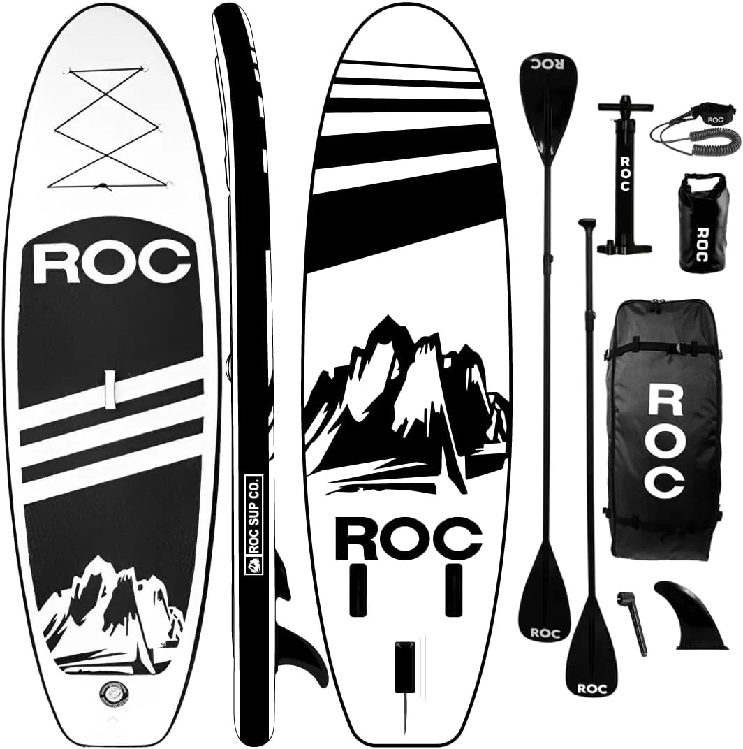 Roc Inflatable Stand Up Paddle Board with Premium SUP Paddle Board Accessories