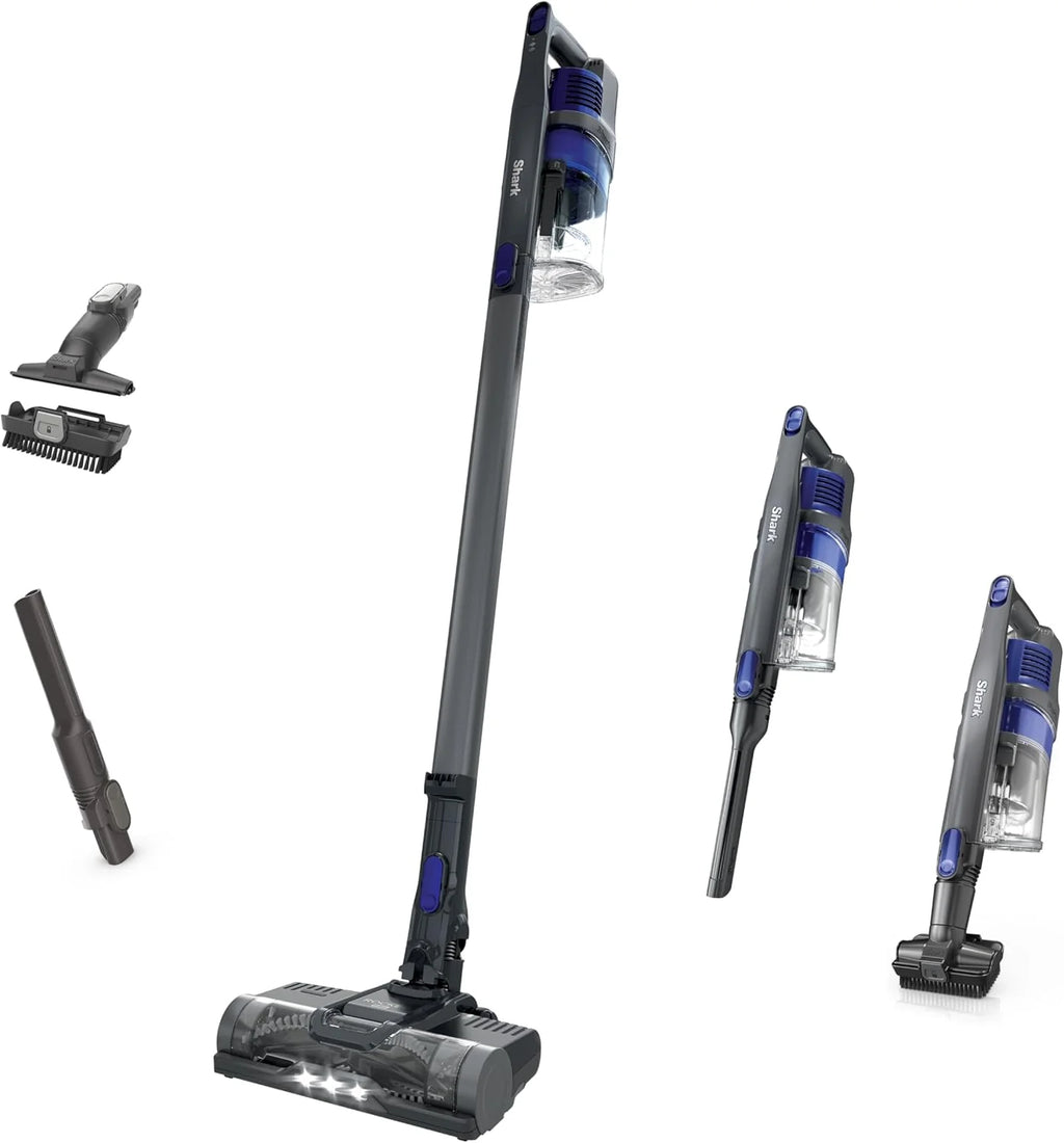 Shark Pet Cordless Stick Vacuum with XL Dust Cup, LED Headlights, Removable Handheld Vac, Crevice Tool, Portable Vacuum for Household Pet Hair, Carpet & Hard Floors, 40min Runtime, Ice Blue, IX141AMZ