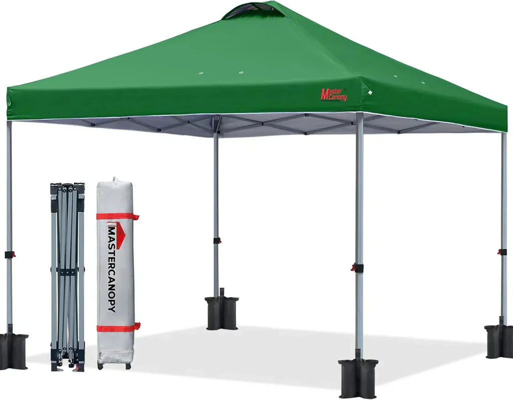 Durable Pop-up Canopy Tent with Roller Bag (10x10 Black)