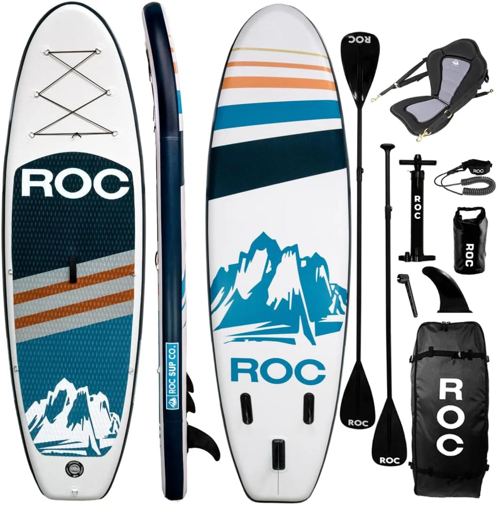 Roc Inflatable Stand Up Paddle Board with Premium SUP Paddle Board Accessories