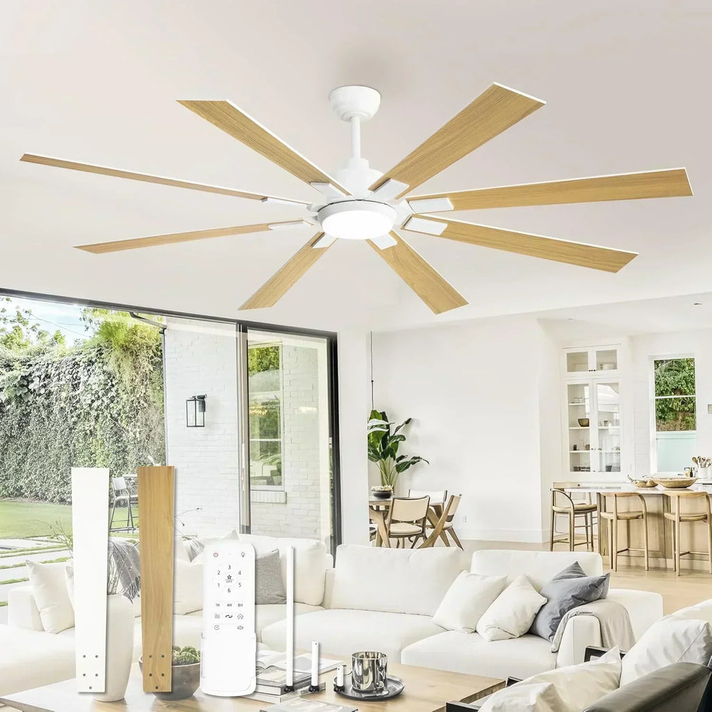 Zmishibo 72-inch large ceiling fan with lighting and remote indoor/outdoor