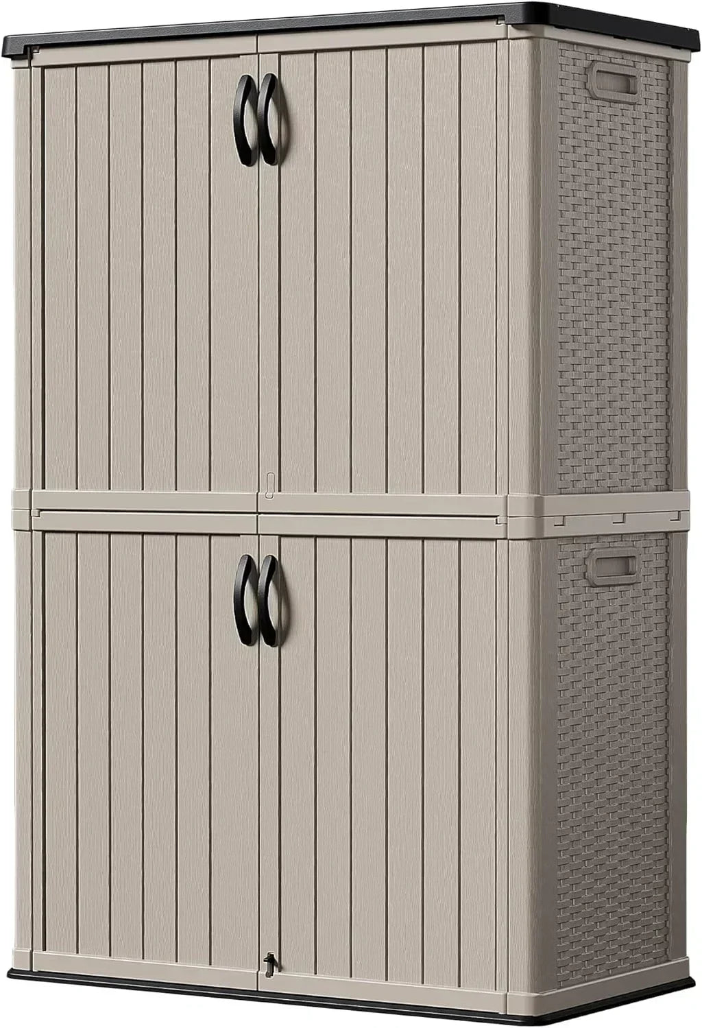 Devoko Outdoor Storage Cabinet 26 Cu Ft with Lockable Doors Horizontal Storage Shed Waterproof