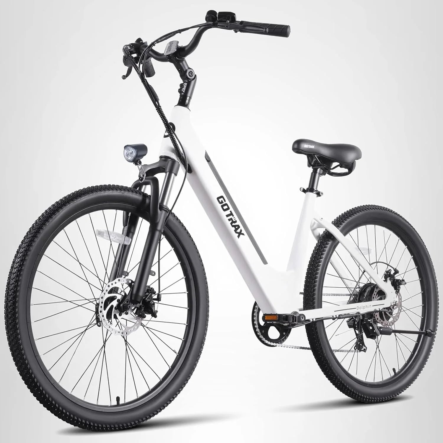 Gotrax Dolphin 26 Electric Bike Max Range 30 Miles vs 20Mph Power by Peak 500W