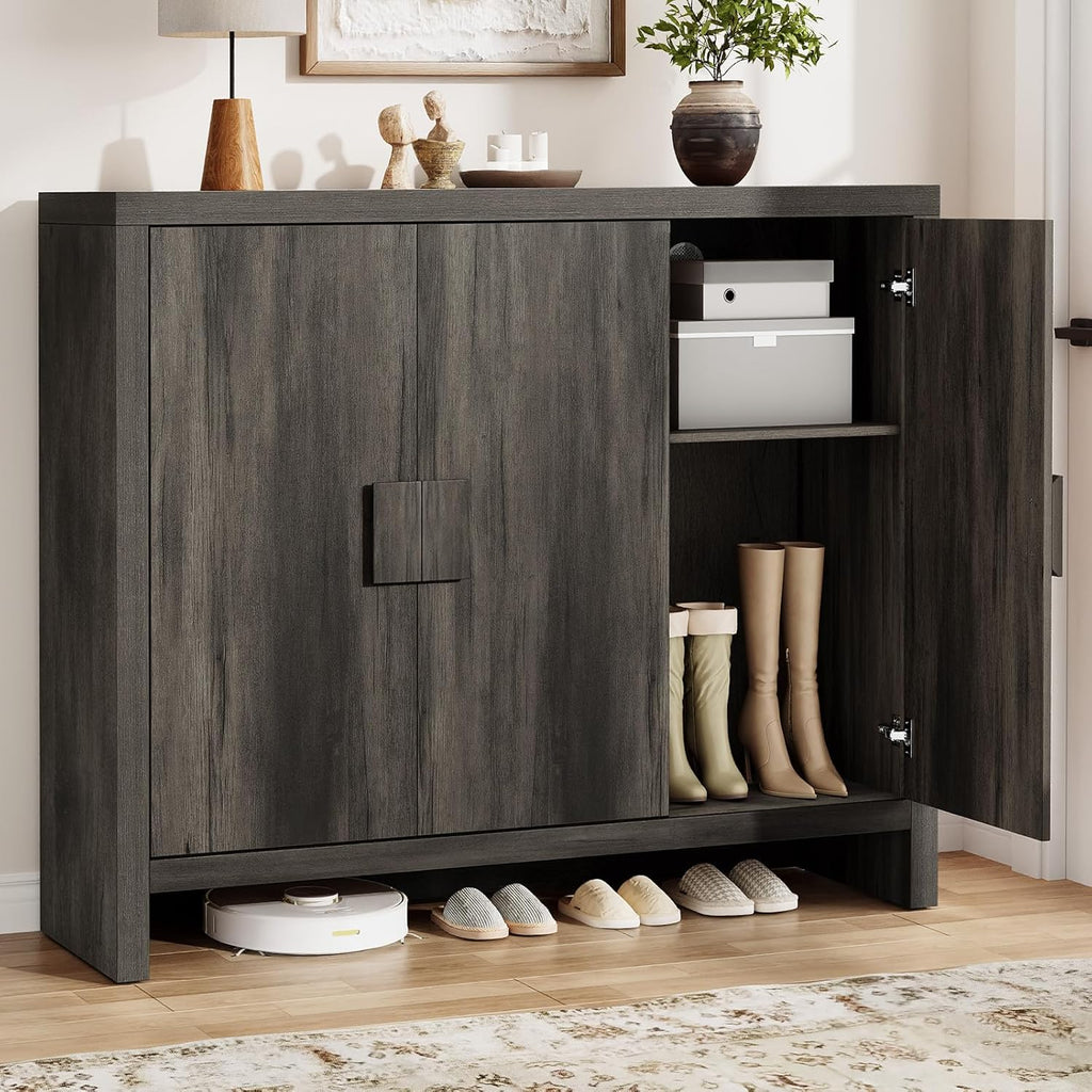 ONBRILL Shoe Cabinet with 3 Doors, 30 Pairs Shoe Storage Cabinet with Adjustable Shelves