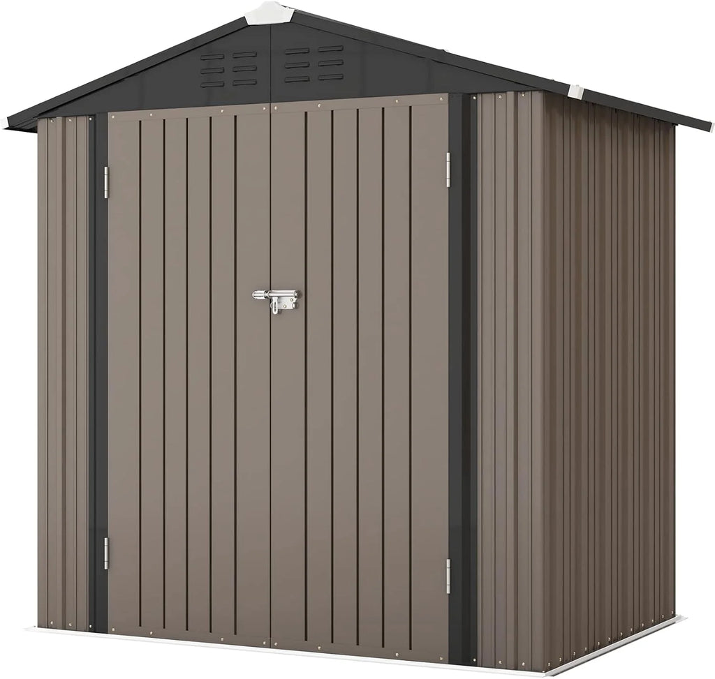 Patiowell 5x3 FT Outdoor Storage Shed Tool Shed with Sloping Roof and Lockable Door Metal Shed