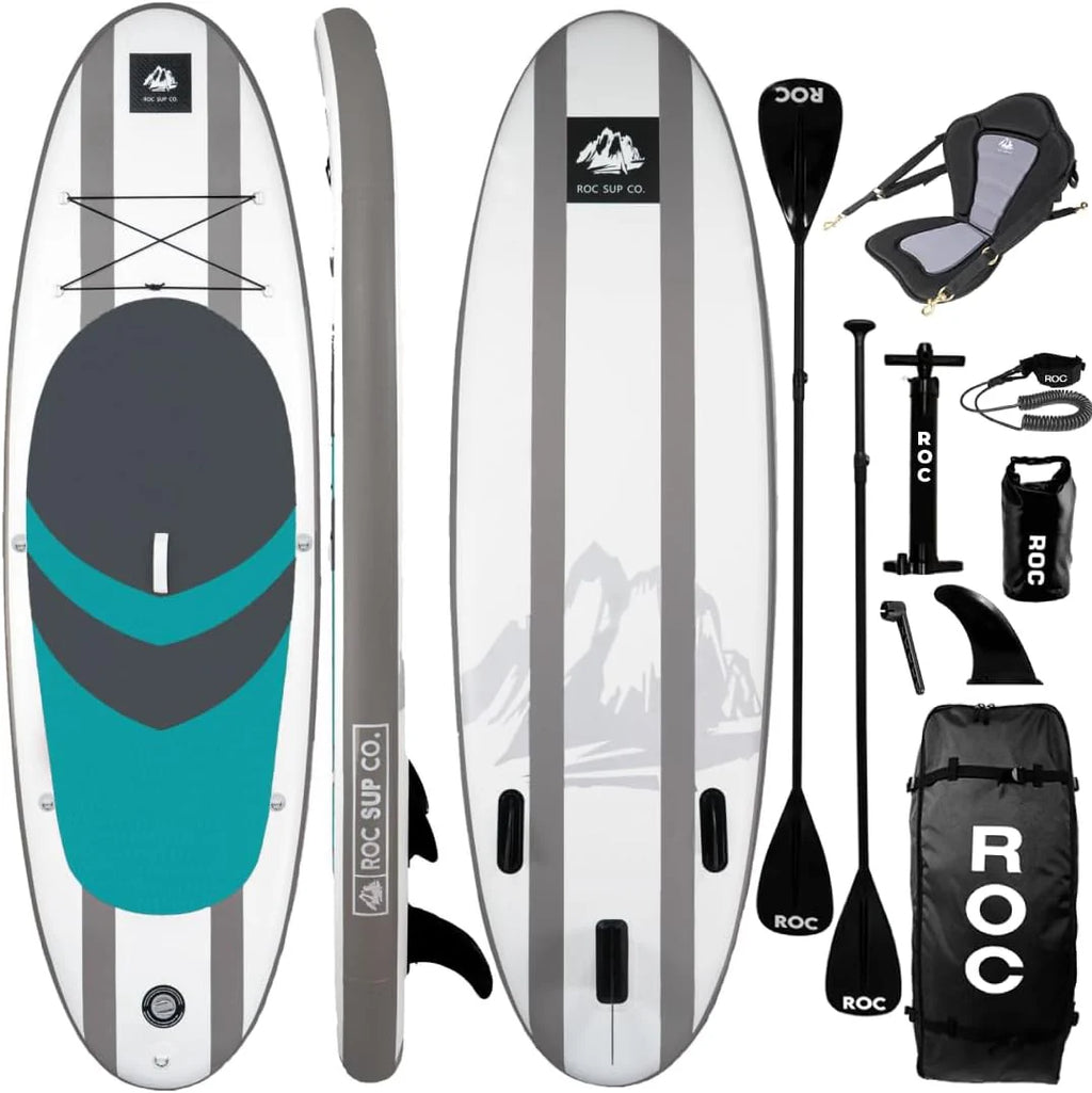 Roc Inflatable Stand Up Paddle Board with Premium SUP Paddle Board Accessories, Wide Stable Design