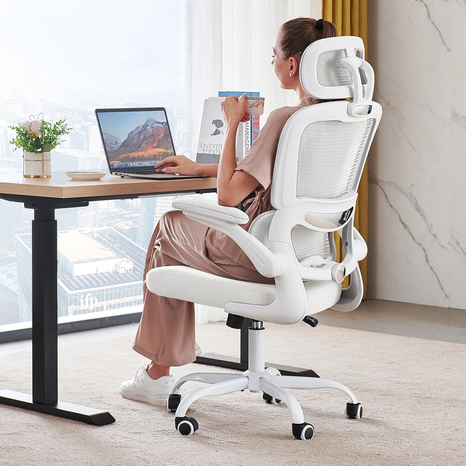 TRALT Office Chair Ergonomic Desk Chair 330 lbs Home Gaming Chair with Wheels