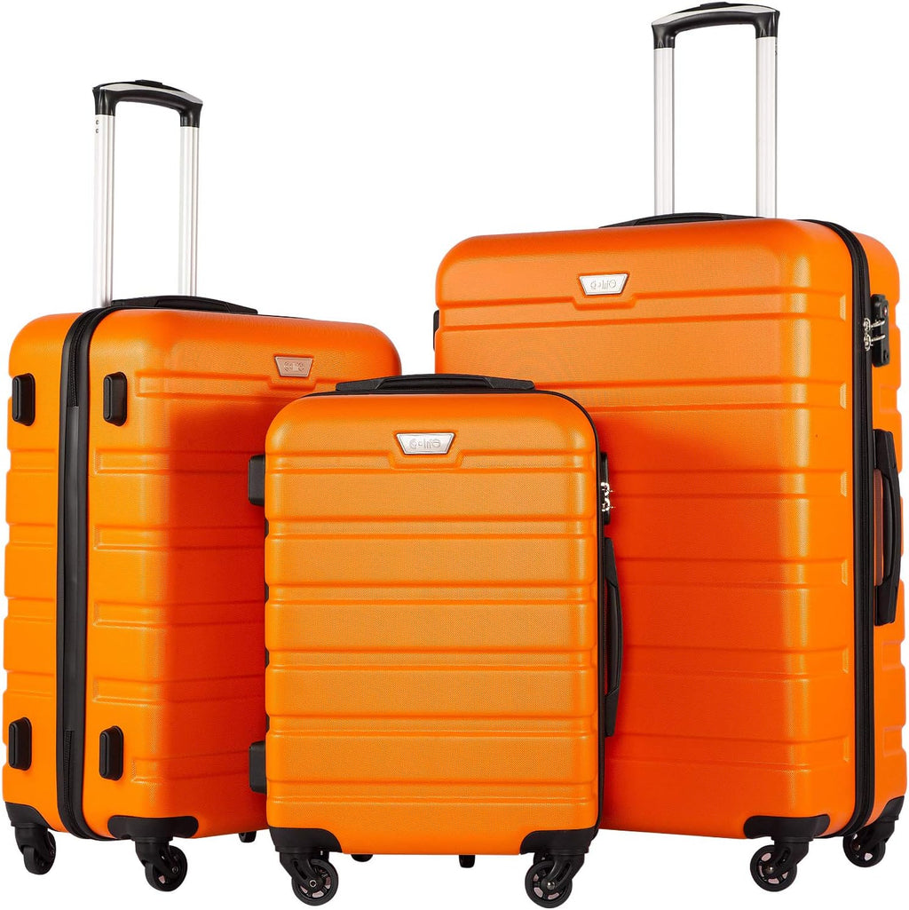 Coolife Luggage 3 Piece Set Suitcase Spinner Hardshell Lightweight TSA Lock