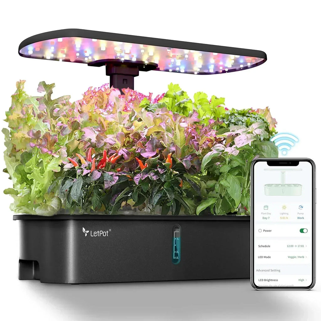 Hydroponic Planting System Kit App and WiFi Controlled Indoor Garden Full Spectrum Grow Light