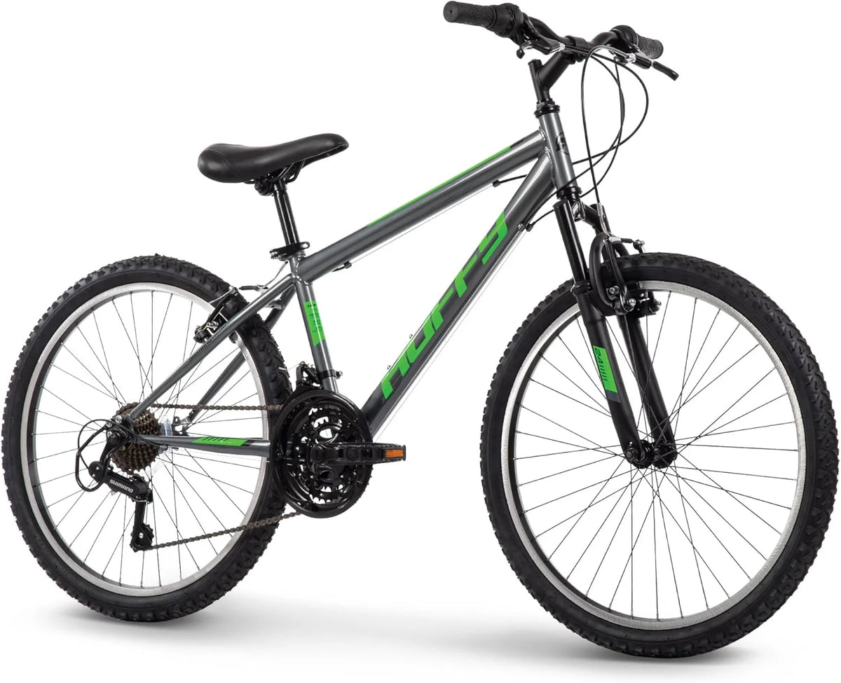 Huffy Stone Mountain Hardtail Mountain Bike for Boys/Girls/Men/Women, 20/24/26 Sizes, 6 or 21 Speed Shimano Twist Shifting, Front or Dual Suspension, Comfort Saddle, Sleek Colors