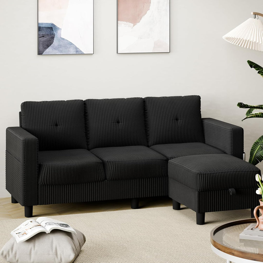Shintenchi 76 Modern Upholstered Sectional Sofa, L-Shaped Couch