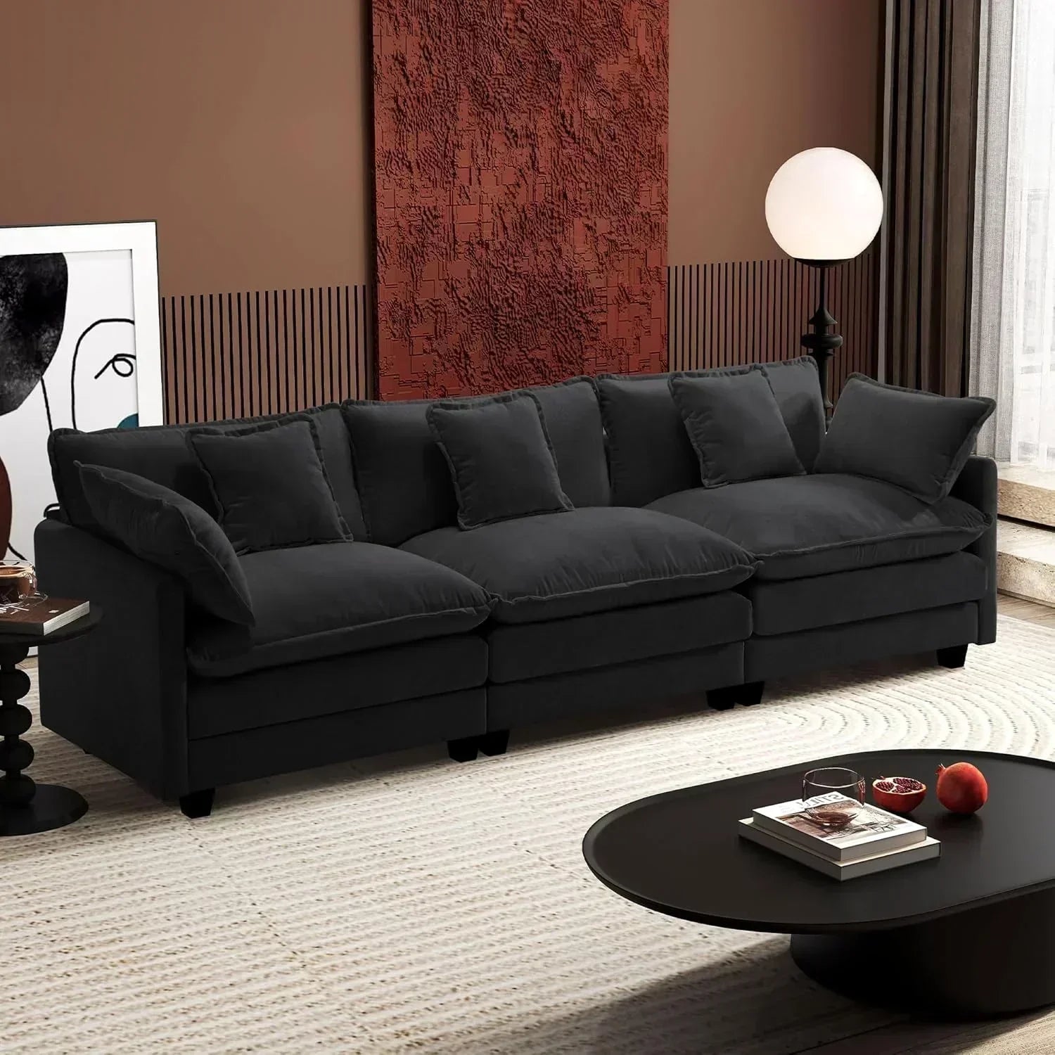ihanherry 146-inch U-shaped modern sofa modular area cloud sofa