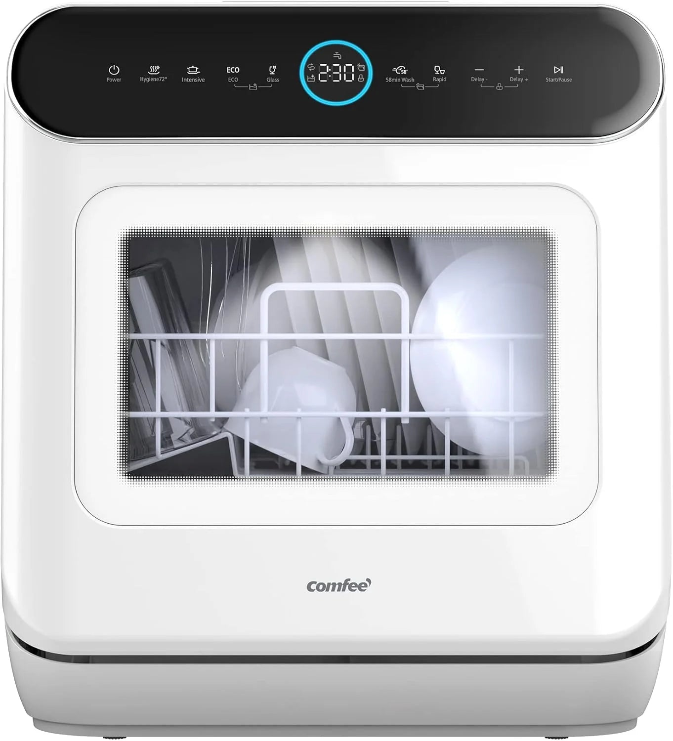 COMFEE' Portable Mini Dishwasher Countertop with 5L Built-in Water Tank for Apartments& RVs