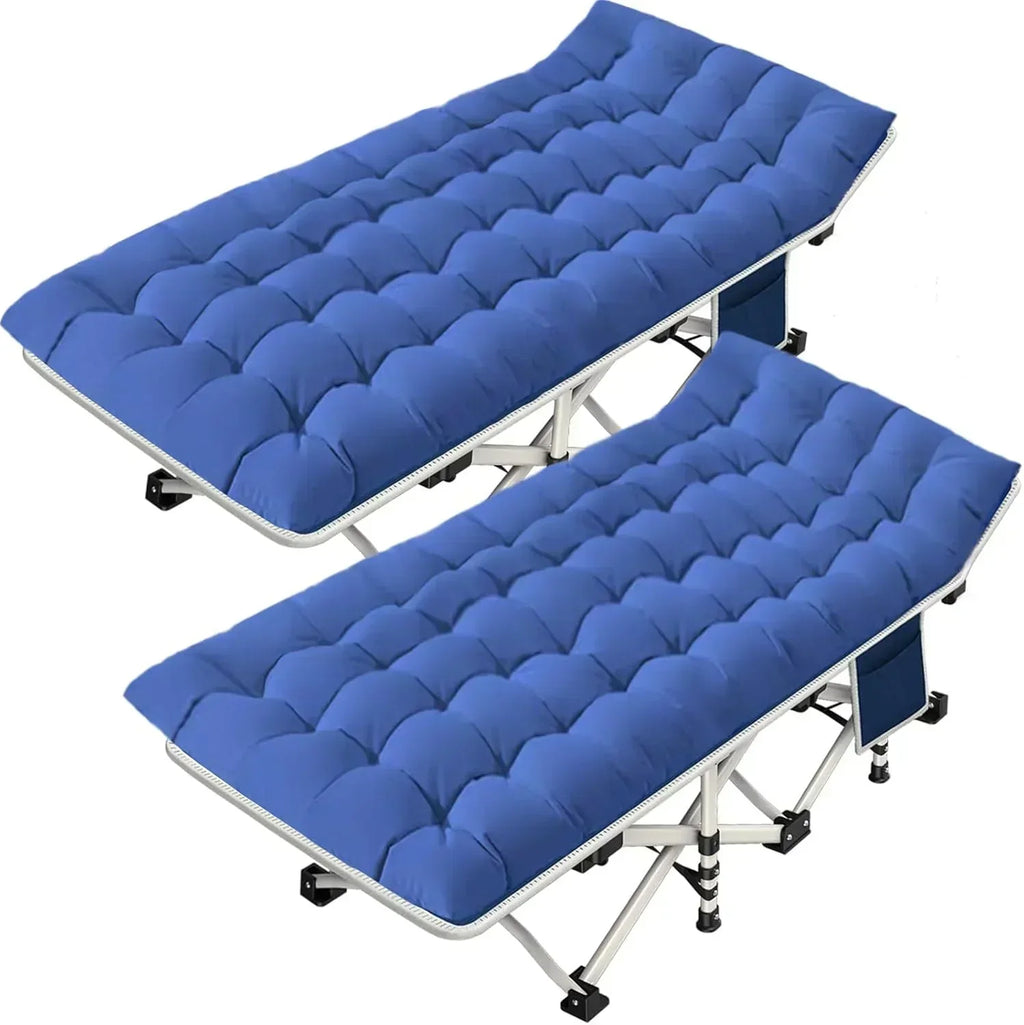 2-Pack Camping Cots with Mattress Comfortable Folding Bed Heavy Duty Baby Cot
