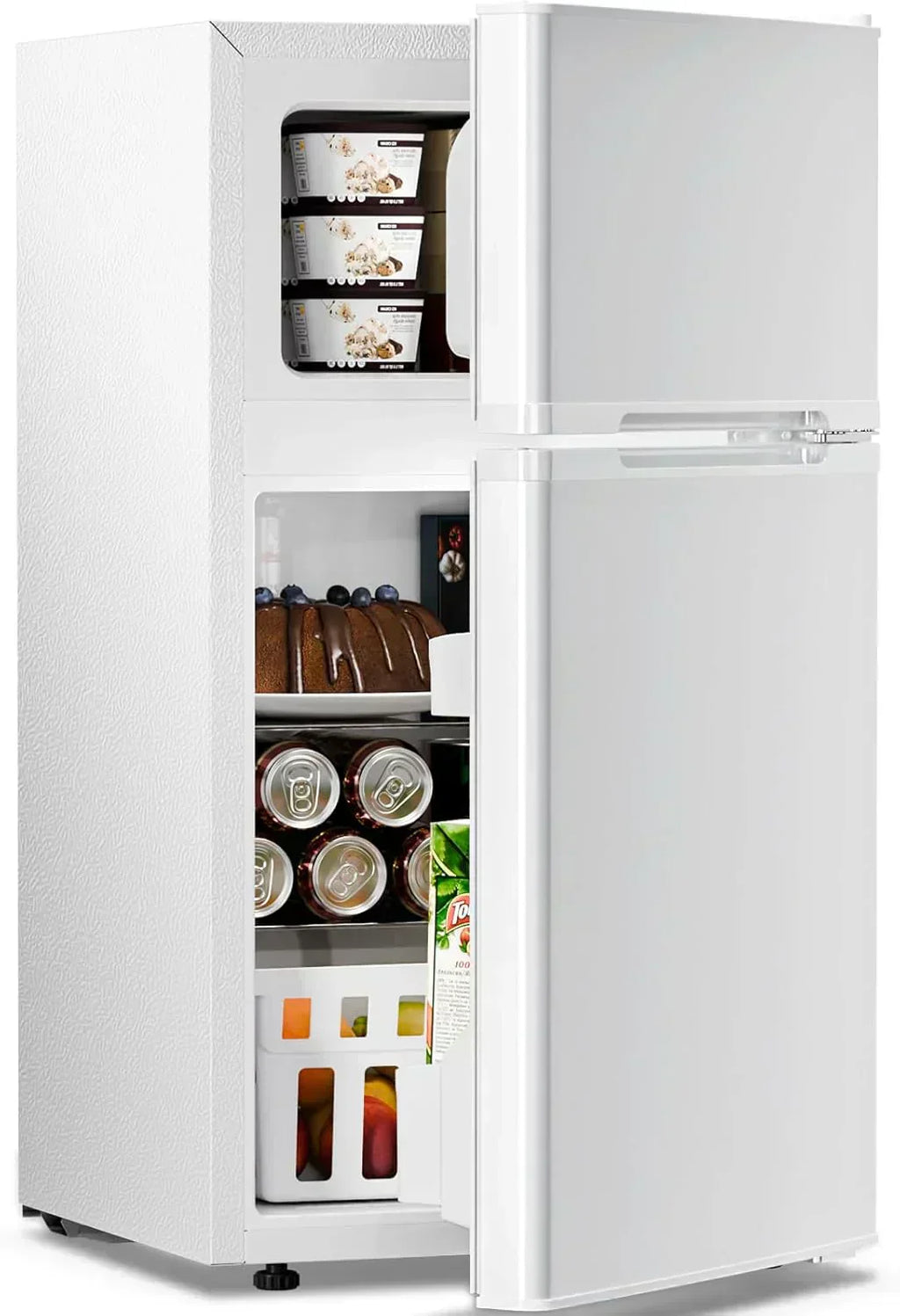 Antarctic Star 3.2 Cu.Ft Mini Refrigerator with Freezer Double Door Fridge Compact Refrigerator