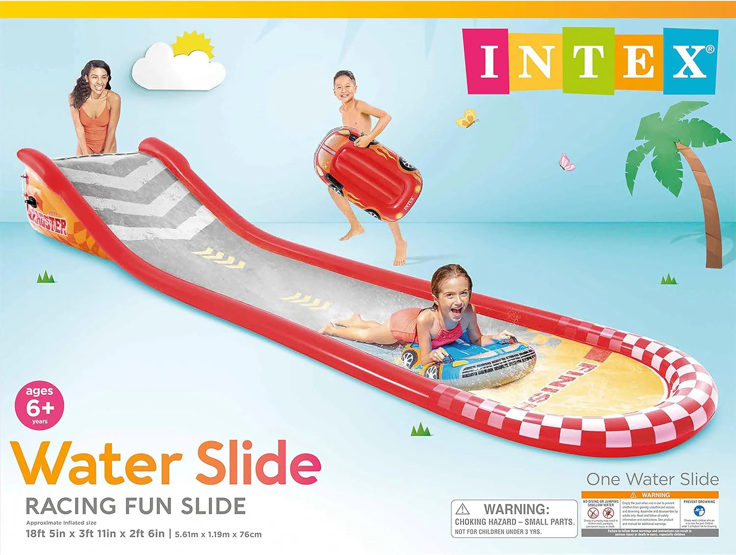 Intex 96 x 78 x 28 Inflatable Jungle Adventure Play Center Spray Kiddie Pool - Backyard Kids Water Slide, Outdoor Blow-Up Splash Pad for Toddlers