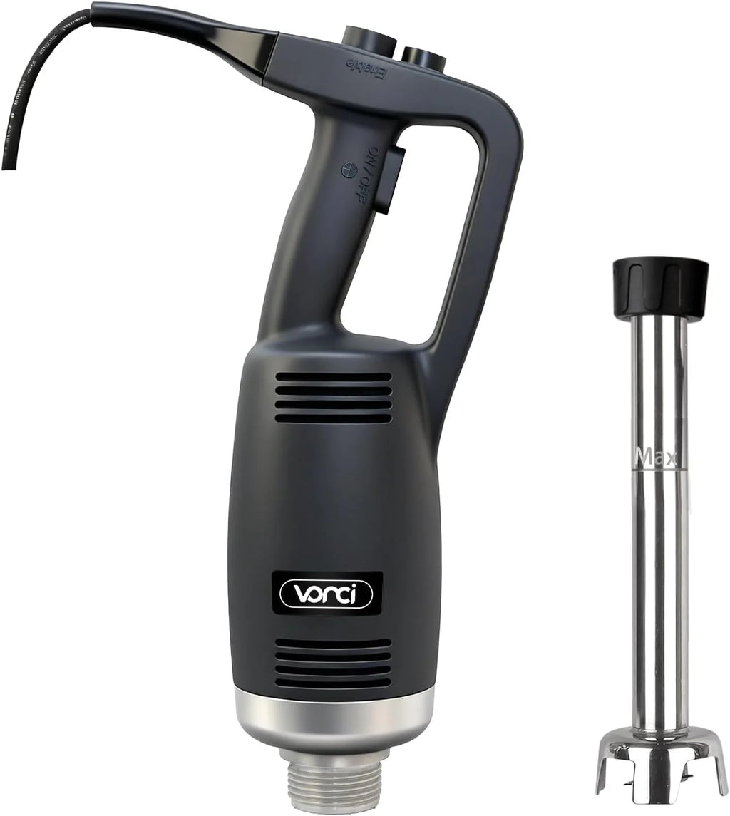 VONCI 500W Commercial Immersion Blender, 16 SUS 304 Removable Shaft, Heavy Duty Power Hand Mixer with Variable Speed 6000-20000RPM, Professional Electric Stick Blender for Restaurant Kitchen Use.