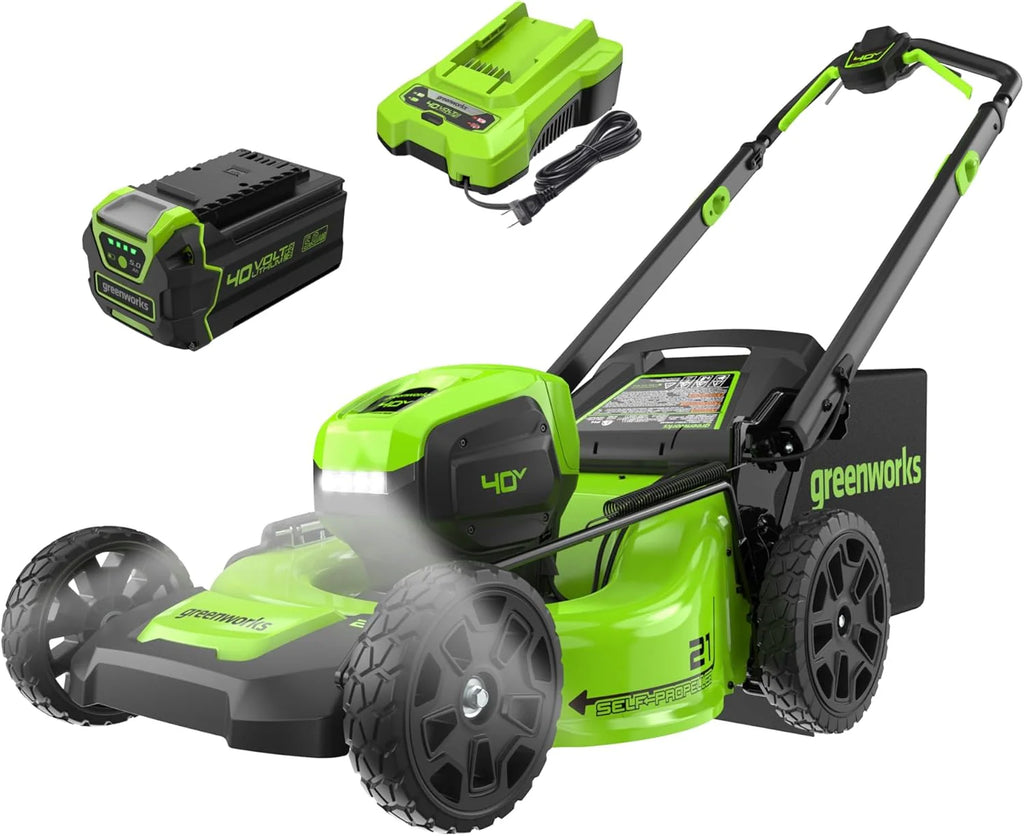 Greenworks 40V 16 Cordless Lawn Mower, Ultra-Light Push Mower with 4.0Ah Battery