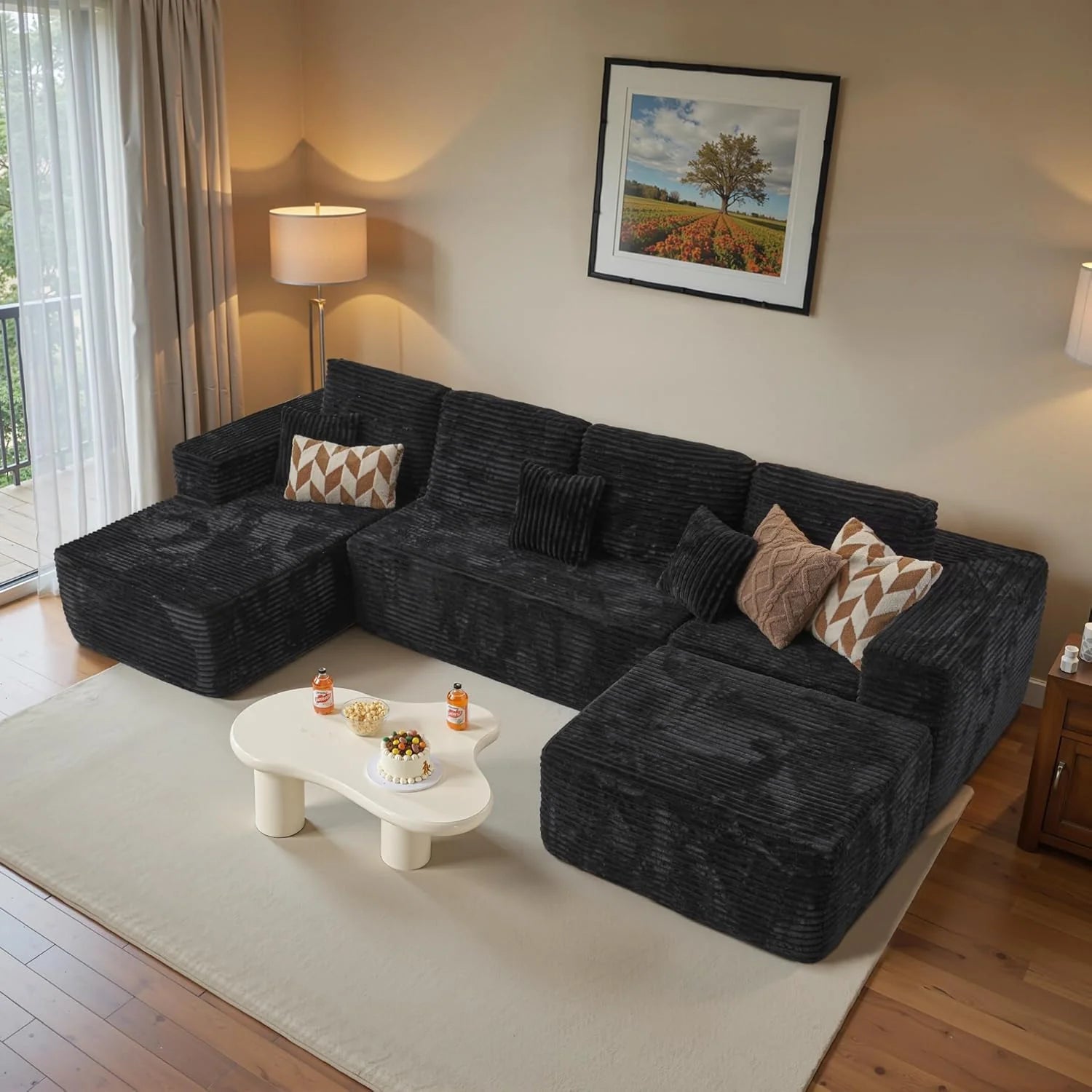 Ovios 104 Cloud Section Sofa L-shaped lounge chair, modern modular sofa