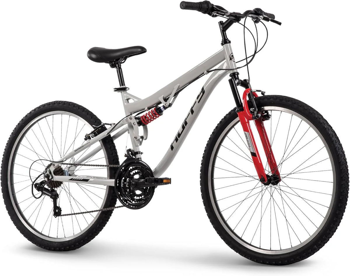 Huffy Stone Mountain Hardtail Mountain Bike for Boys/Girls/Men/Women, 20/24/26 Sizes, 6 or 21 Speed Shimano Twist Shifting, Front or Dual Suspension, Comfort Saddle, Sleek Colors