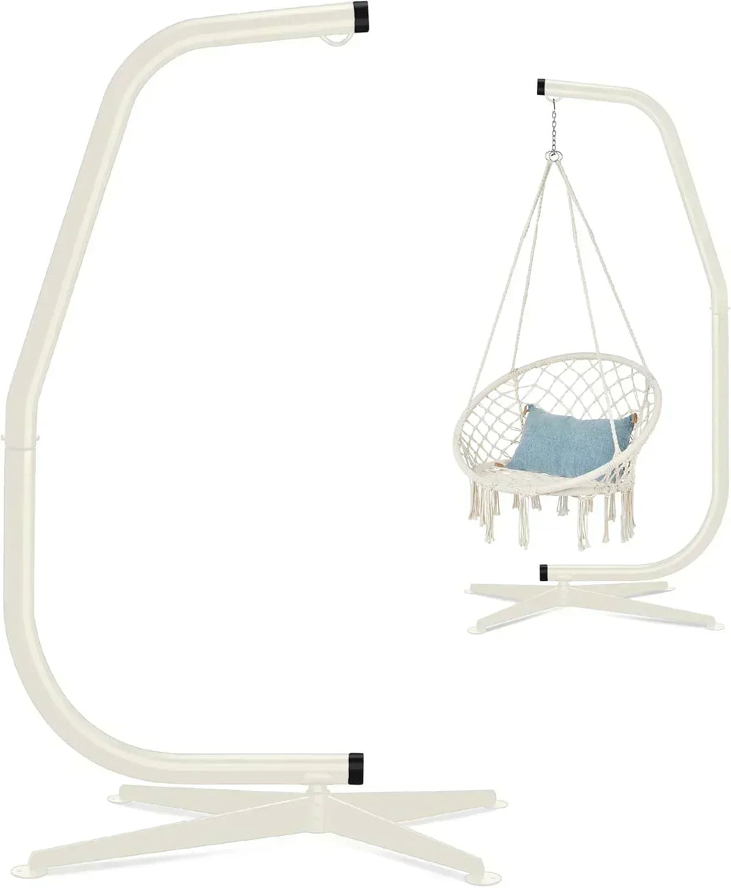 Best Choice Products Metal Hanging Hammock C-Stand for Chair Weather Resistant Finish