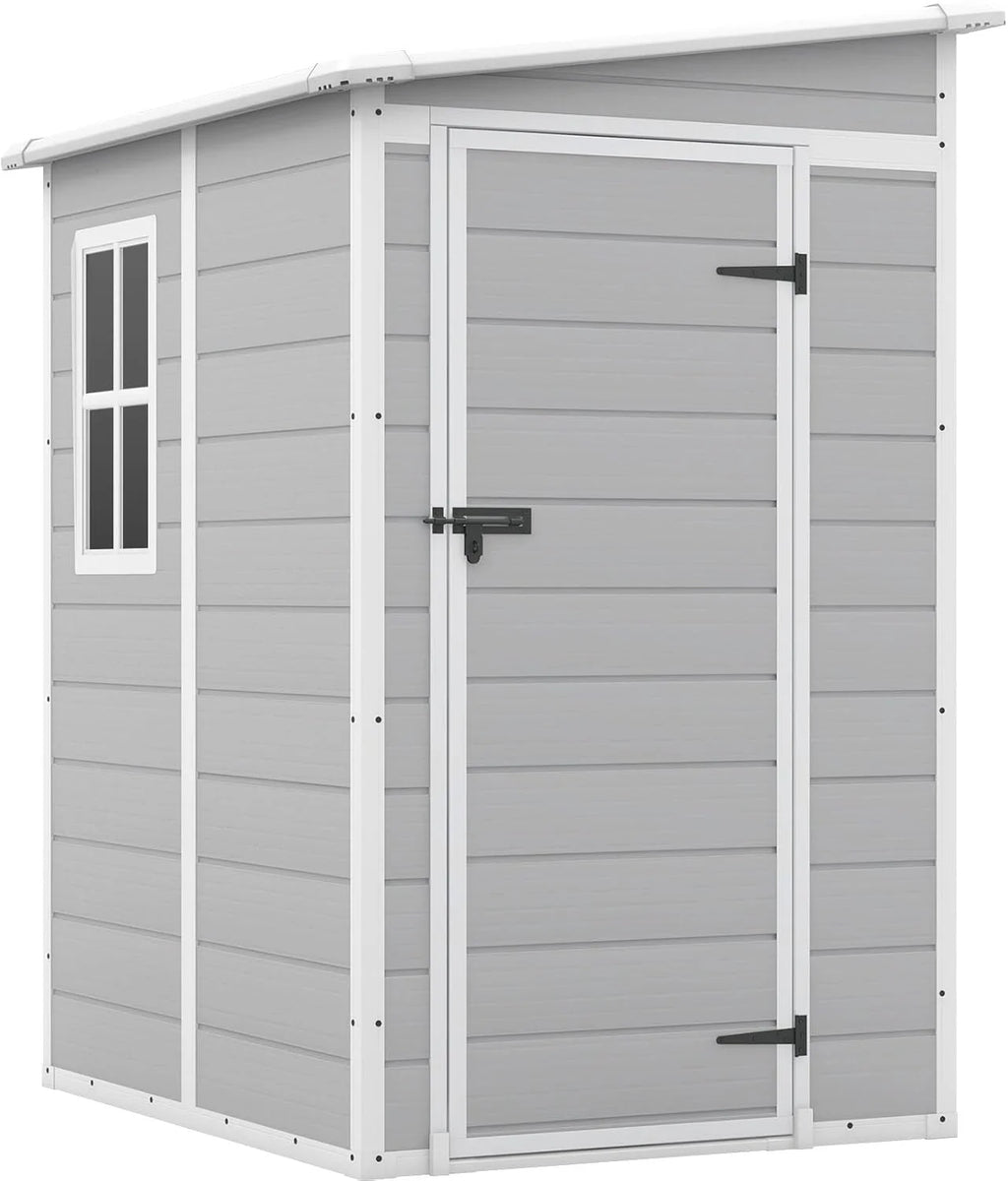 Patiowell 6x4 FT Plastic Outdoor Storage Shed with Floor, Resin Outdoor Storage Shed