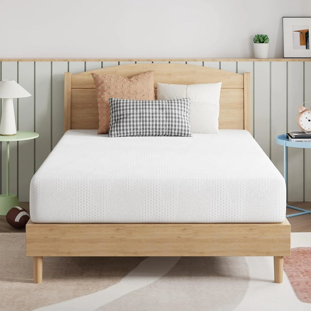 Novilla 12 Inch Queen Mattress in a Box, Gel Memory Foam Queen Size Bed Mattress for Cooling Night Sleep, Comfort Sleep & Pressure Relief, CertiPUR-US Certified,White