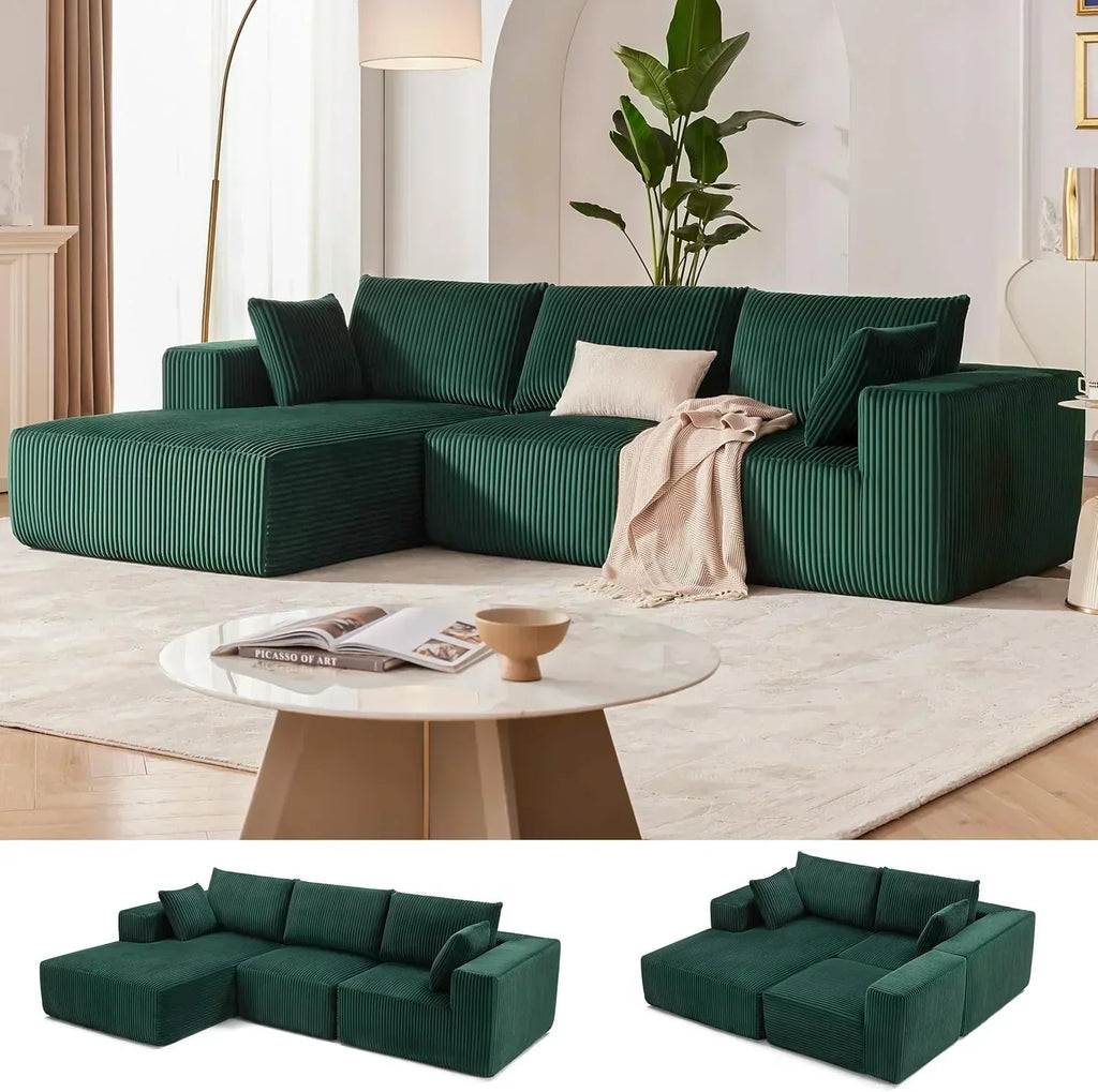108-inch modular sofa cloud modular sofa with deep seat and reclining chair upholstered sofa