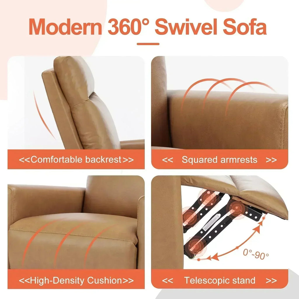 Sweet and crisp rocking chair 360 degree rotating recliner with sliding function
