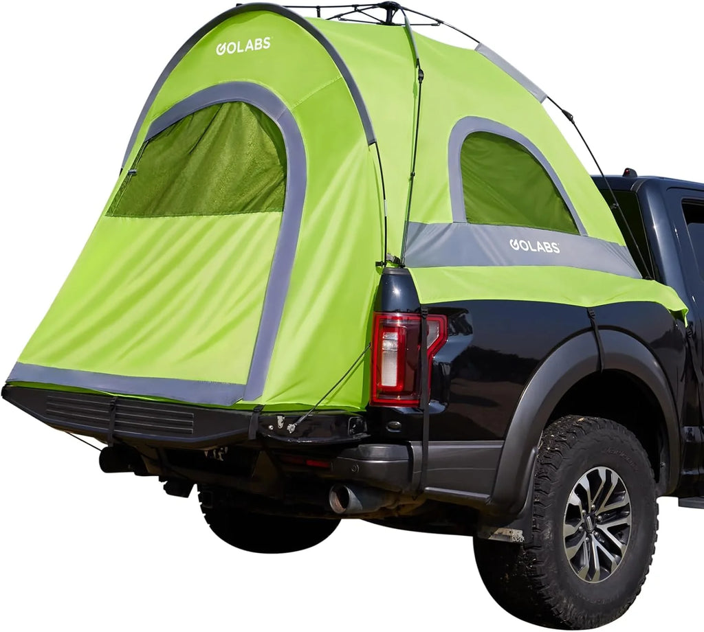 Golabs Truck Bed Tent for 5.5-6.5 Ft Bed, 5-Minute Easy Setup by Pre-Assembled Design, Waterproof PU2000mm, 2-Person Portable with Extra Rainfly Cover for Camping & Outdoor, Includes Storage Bag