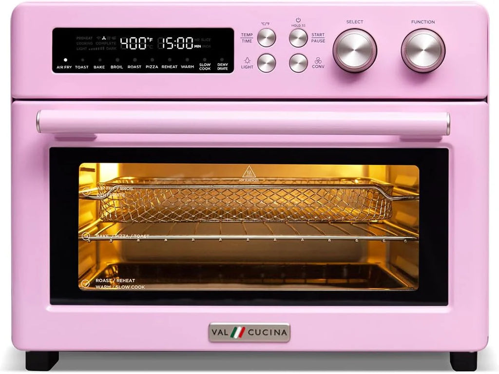 Infrared Heating Air Fryer Toaster Oven, Extra Large Countertop Convection Oven 10-in-1 Combo, 6-Slice Toast, Enamel Baking Pan Easy Clean with Recipe Book, Black Matte Stainless Steel